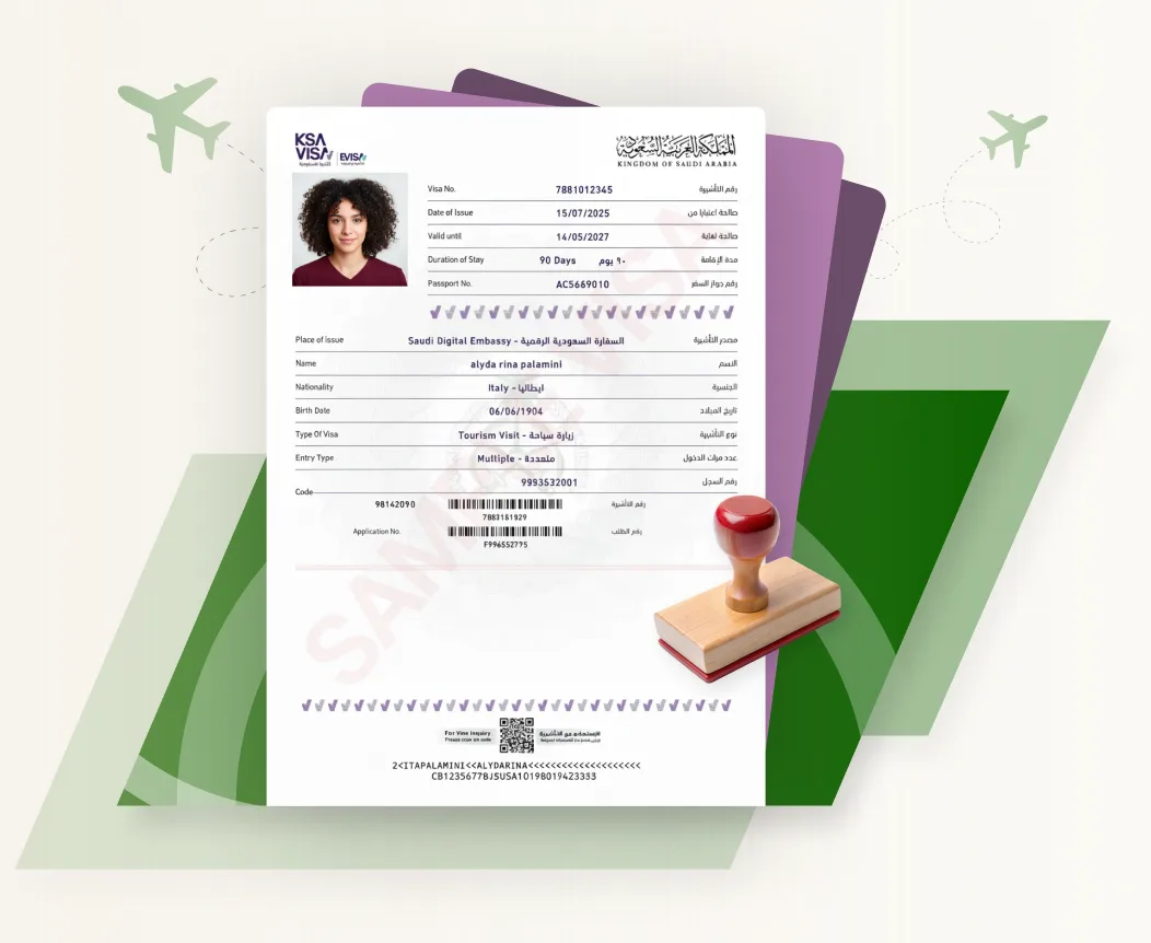 Sample Saudi e-visa document preview
